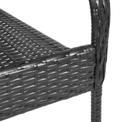 MAISON EXCLUSIVE - Chaises empilables d'extérieur lot de 2 résine tressée noir
