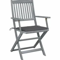 MAISON EXCLUSIVE - Chaises pliables d'extérieur lot de 4 et coussins bois d'acacia