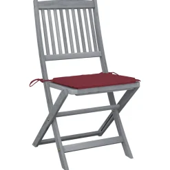 MAISON EXCLUSIVE - Chaises pliables d'extérieur lot de 4 et coussins bois d'acacia