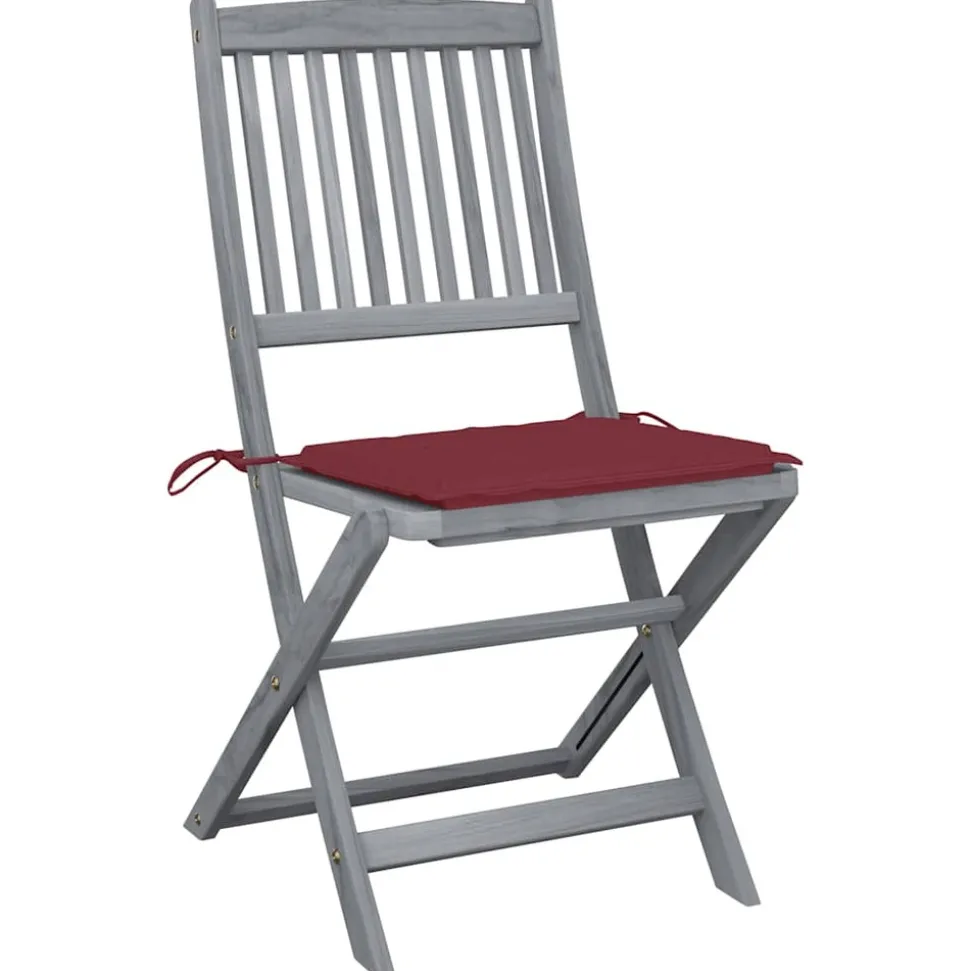 MAISON EXCLUSIVE - Chaises pliables d'extérieur lot de 4 et coussins bois d'acacia