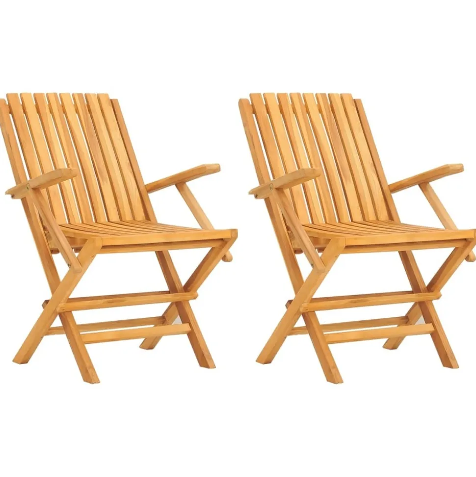 MAISON EXCLUSIVE - Chaises de jardin pliantes lot de 2 61x67x90cm bois massif teck