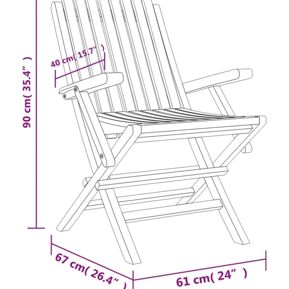 MAISON EXCLUSIVE - Chaises de jardin pliantes lot de 2 61x67x90cm bois massif teck