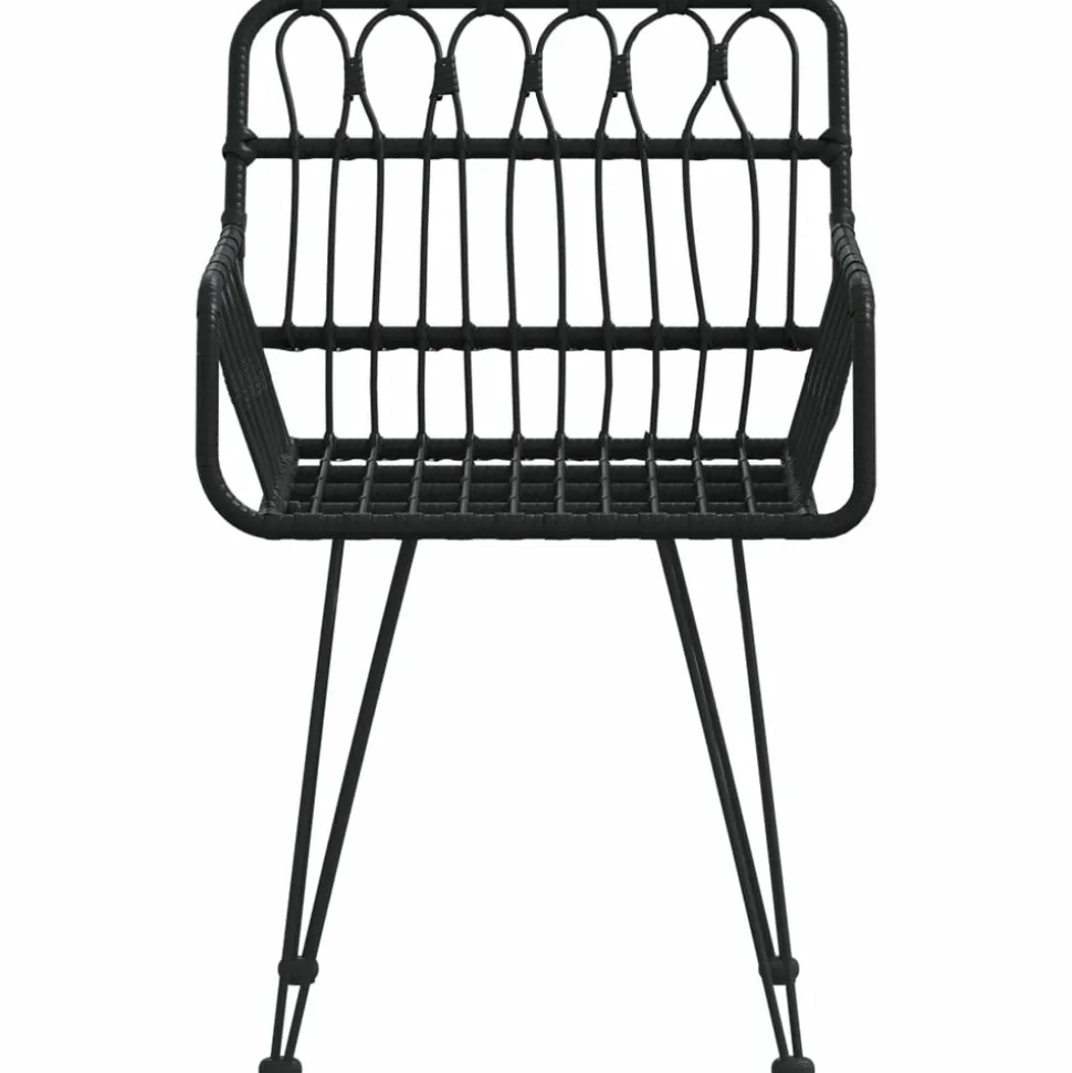 MAISON EXCLUSIVE - Chaises de jardin lot de 2 avec accoudoir noir 56x64x80 cm