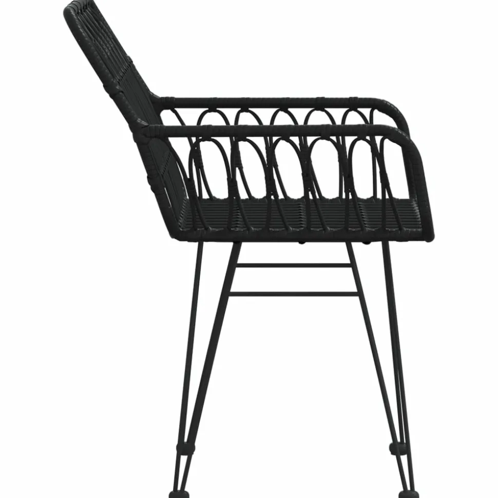 MAISON EXCLUSIVE - Chaises de jardin lot de 2 avec accoudoir noir 56x64x80 cm