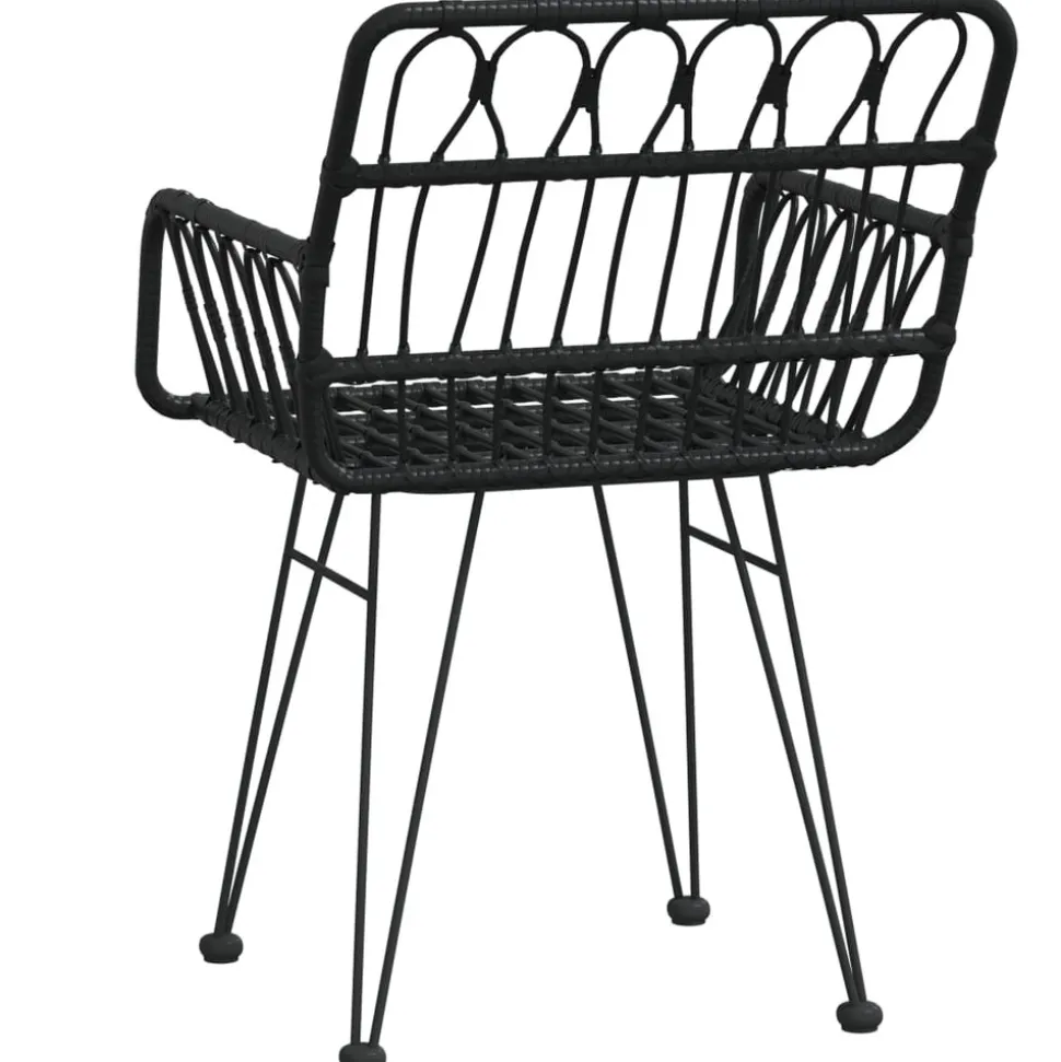 MAISON EXCLUSIVE - Chaises de jardin lot de 2 avec accoudoir noir 56x64x80 cm