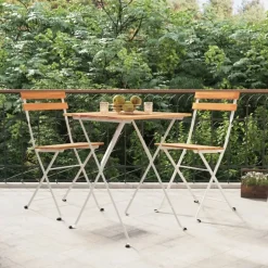 MAISON EXCLUSIVE - Chaises de bistrot pliantes lot de 2 bois d'acacia solide acier