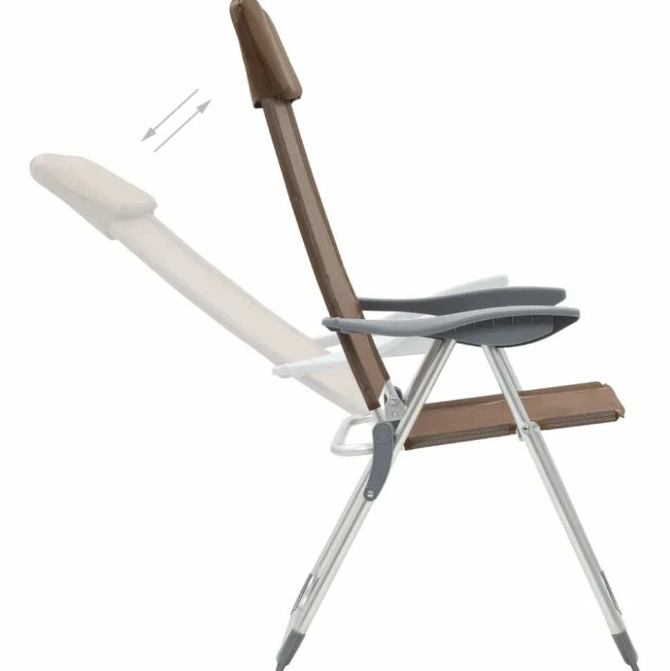 MAISON EXCLUSIVE - Chaises de camping pliables lot de 2 marron aluminium