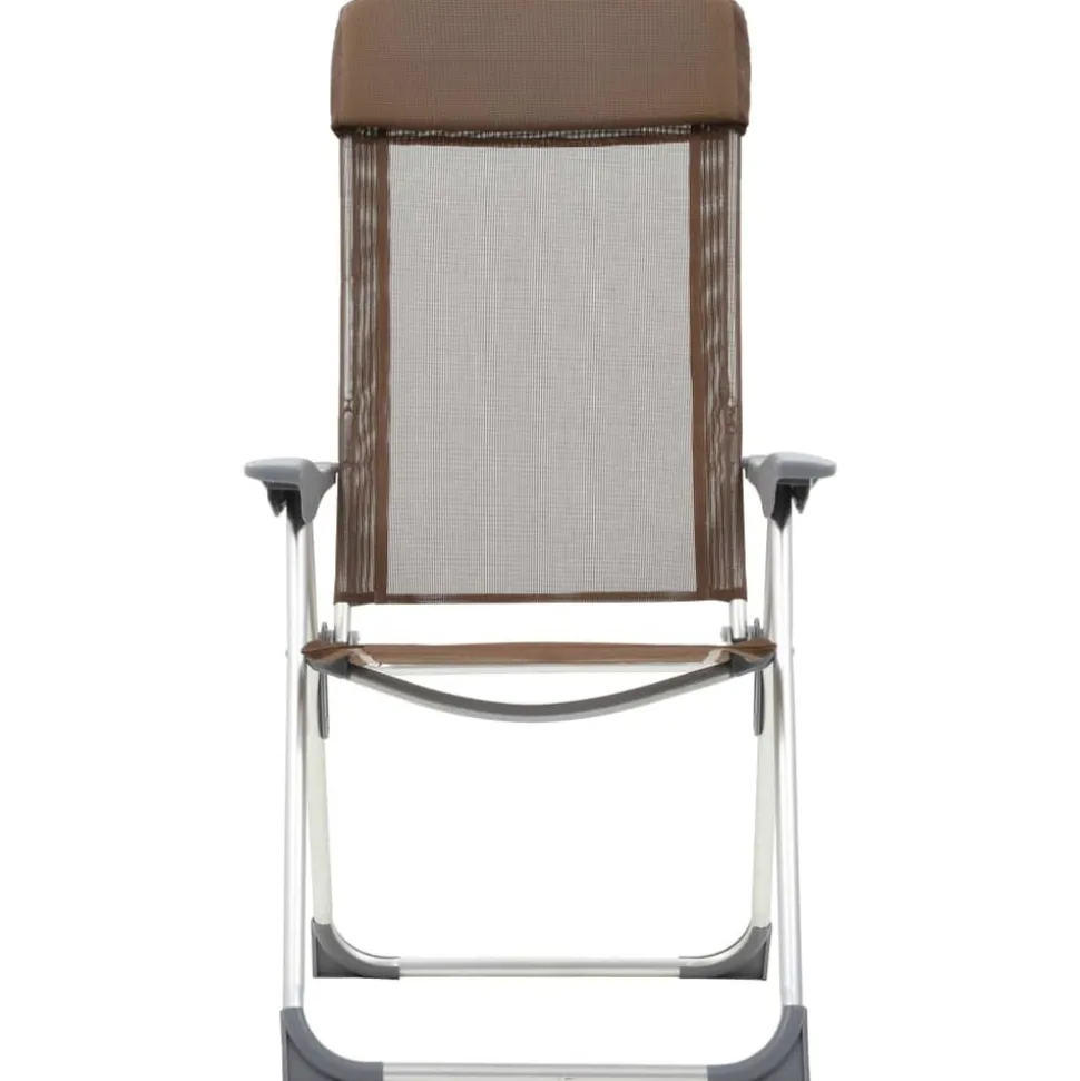 MAISON EXCLUSIVE - Chaises de camping pliables lot de 2 marron aluminium