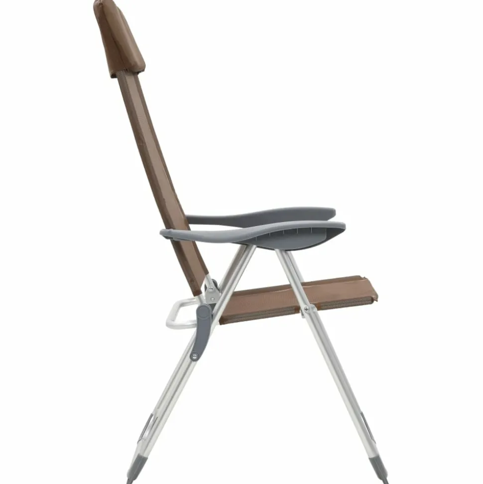 MAISON EXCLUSIVE - Chaises de camping pliables lot de 2 marron aluminium