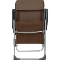 MAISON EXCLUSIVE - Chaises de camping pliables lot de 2 marron aluminium