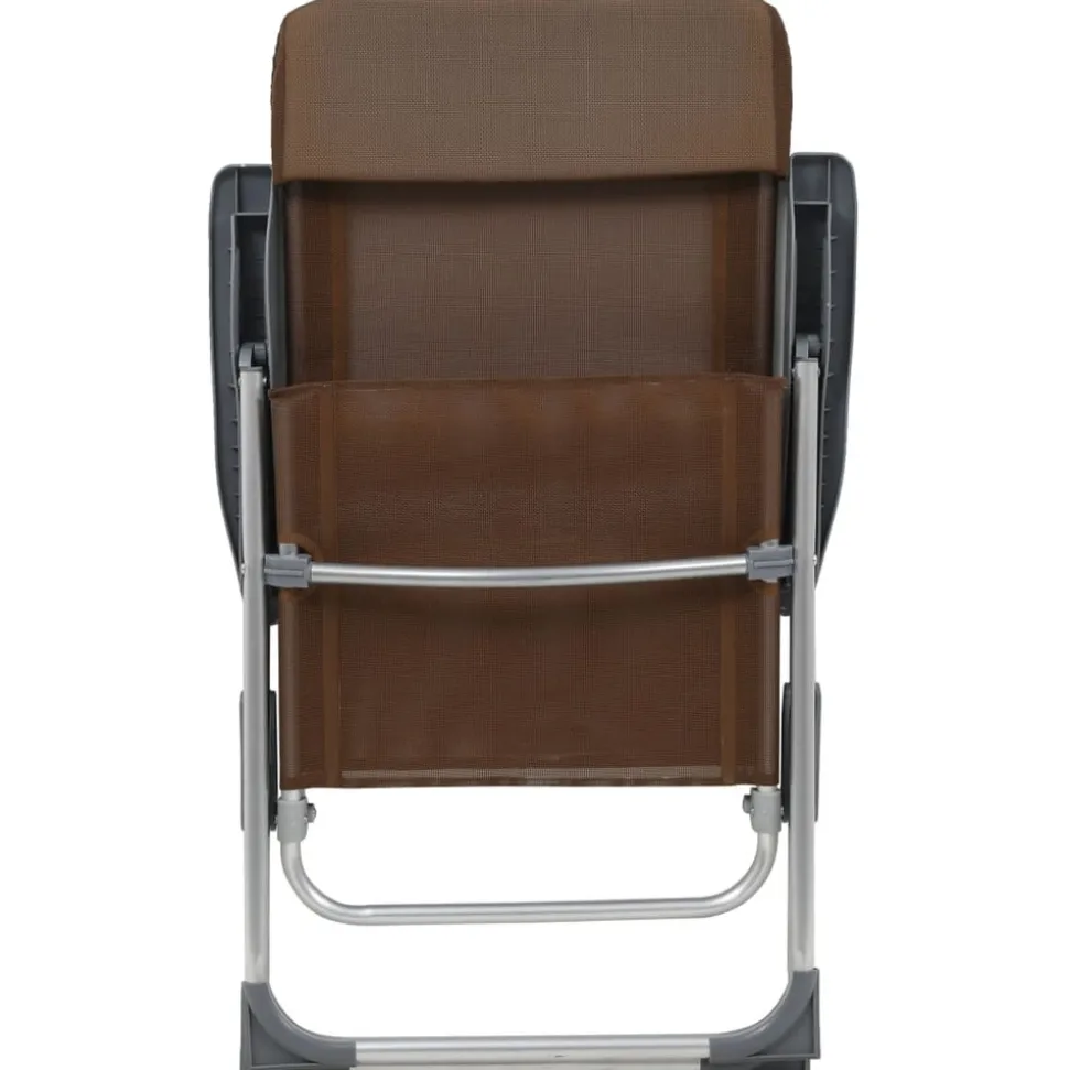 MAISON EXCLUSIVE - Chaises de camping pliables lot de 2 marron aluminium