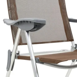 MAISON EXCLUSIVE - Chaises de camping pliables lot de 2 marron aluminium