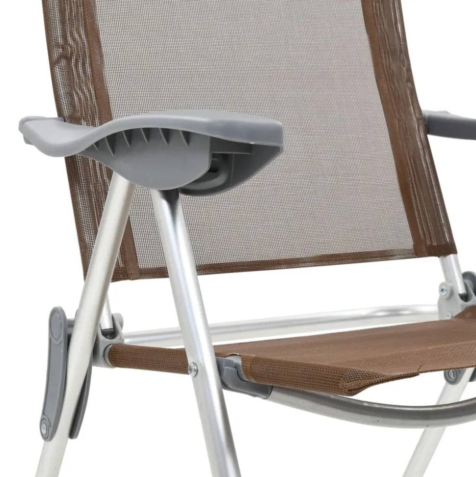 MAISON EXCLUSIVE - Chaises de camping pliables lot de 2 marron aluminium