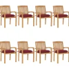 MAISON EXCLUSIVE - Chaises de jardin empilables avec coussins lot de 8 teck solide