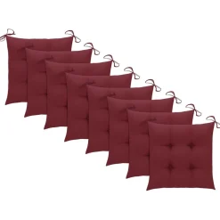 MAISON EXCLUSIVE - Chaises de jardin empilables avec coussins lot de 8 teck solide