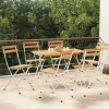 MAISON EXCLUSIVE - Chaises de bistrot pliantes lot de 6 bois d'acacia solide acier