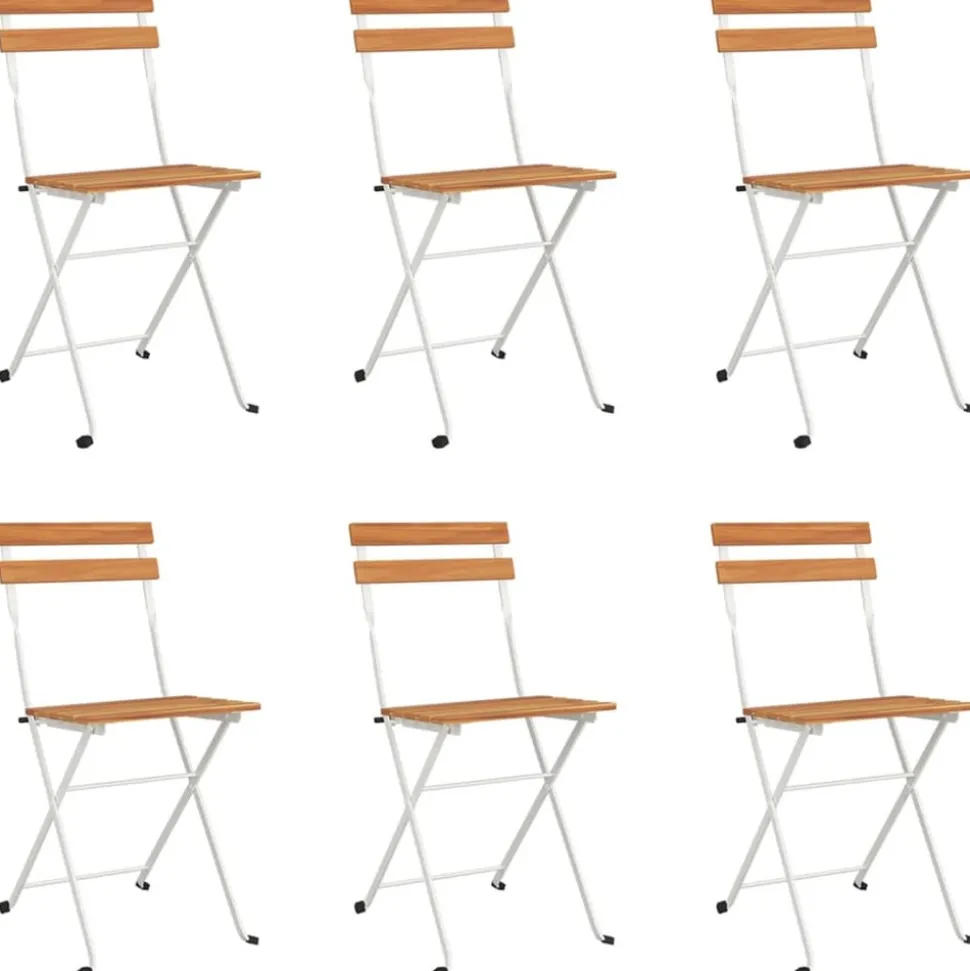 MAISON EXCLUSIVE - Chaises de bistrot pliantes lot de 6 bois d'acacia solide acier