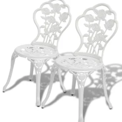MAISON EXCLUSIVE - Chaises de bistro lot de 2 aluminium coulé blanc