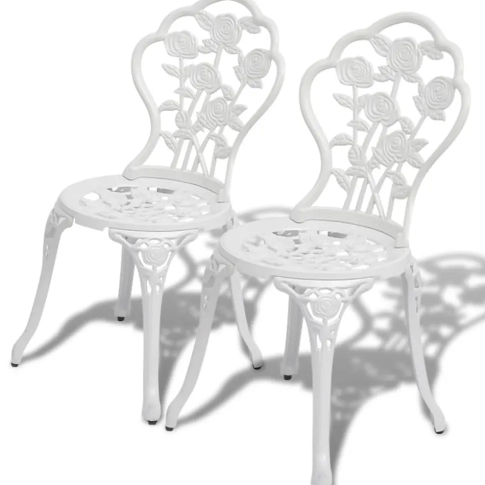 MAISON EXCLUSIVE - Chaises de bistro lot de 2 aluminium coulé blanc
