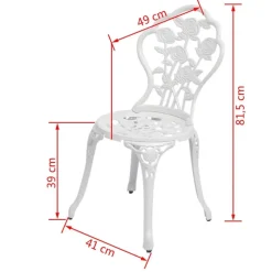 MAISON EXCLUSIVE - Chaises de bistro lot de 2 aluminium coulé blanc