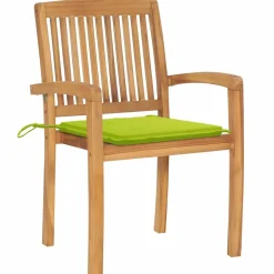 MAISON EXCLUSIVE - Chaises de jardin empilables avec coussins lot de 6 teck solide