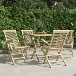 MAISON EXCLUSIVE - Chaises de jardin pliantes lot de 4 gris 56x61x89 cm bois teck