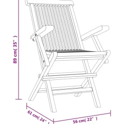 MAISON EXCLUSIVE - Chaises de jardin pliantes lot de 4 gris 56x61x89 cm bois teck