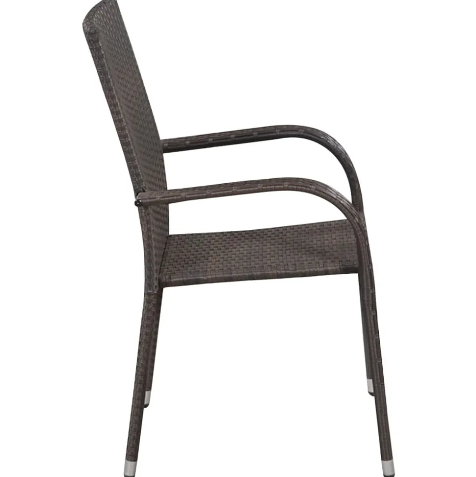 MAISON EXCLUSIVE - Chaises empilables d'extérieur lot de 6 résine tressée marron
