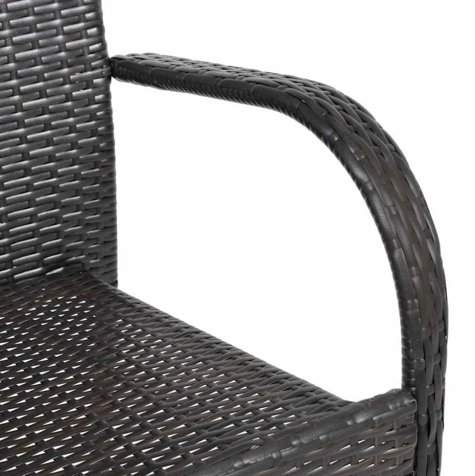 MAISON EXCLUSIVE - Chaises empilables d'extérieur lot de 6 résine tressée marron