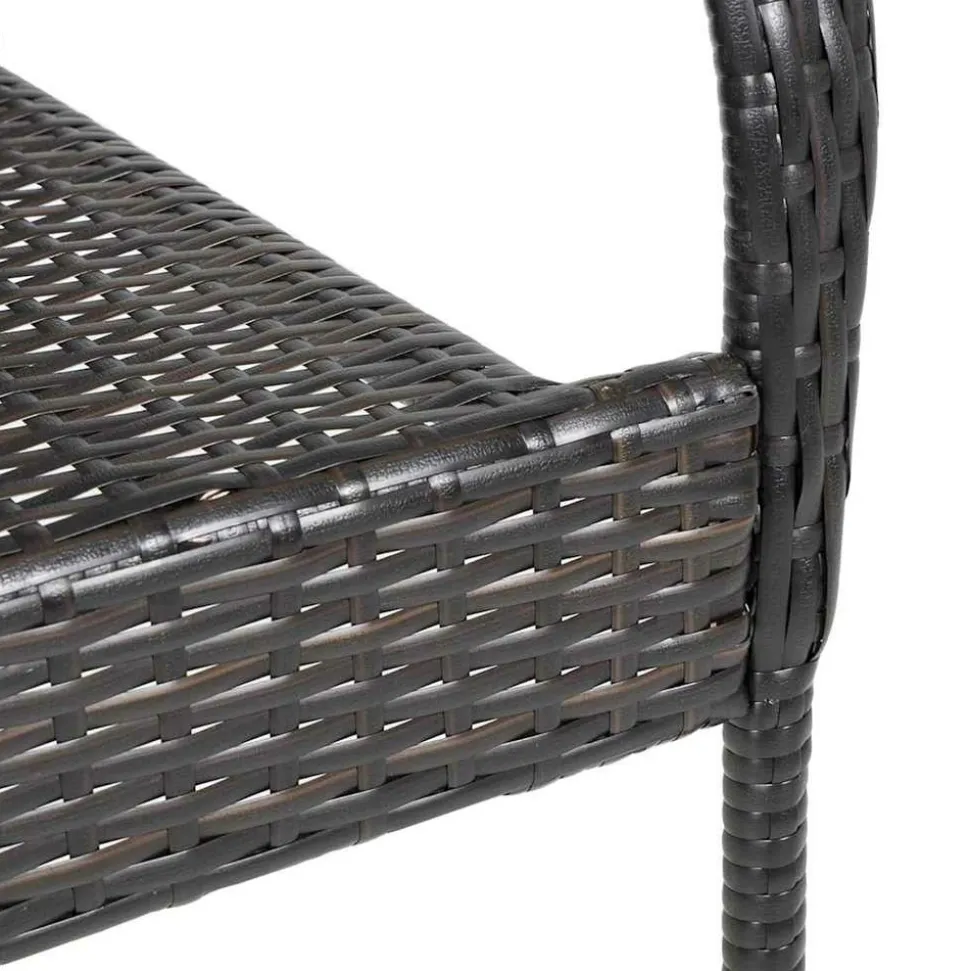 MAISON EXCLUSIVE - Chaises empilables d'extérieur lot de 6 résine tressée marron