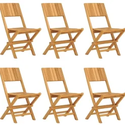 MAISON EXCLUSIVE - Chaises de jardin pliantes lot de 6 47x61x90cm bois massif teck
