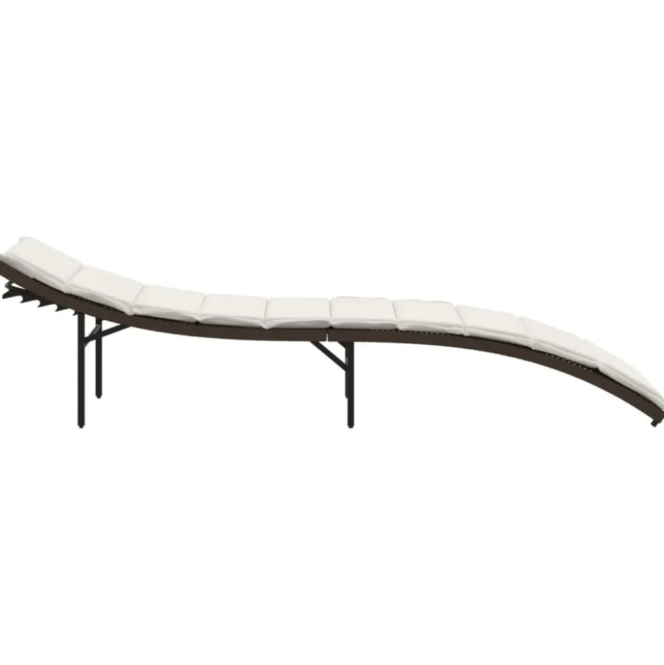 MAISON EXCLUSIVE - Chaises longues lot de 2 avec coussins marron résine tressée