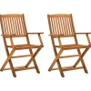MAISON EXCLUSIVE - Chaises pliables d'extérieur lot de 2 bois d'acacia solide
