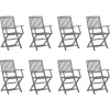 MAISON EXCLUSIVE - Chaises pliables d'extérieur lot de 8 et coussins bois d'acacia