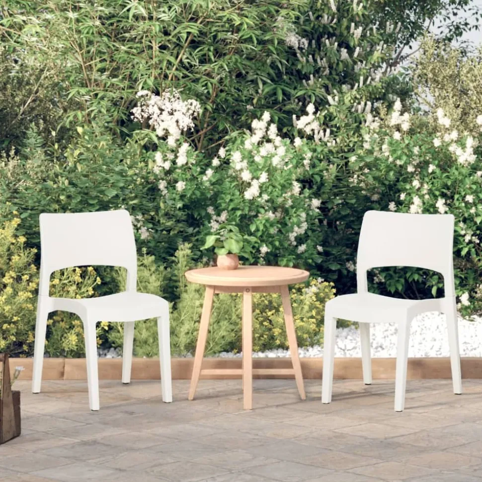 MAISON EXCLUSIVE - Chaises de jardin lot de 2 blanc polypropylène