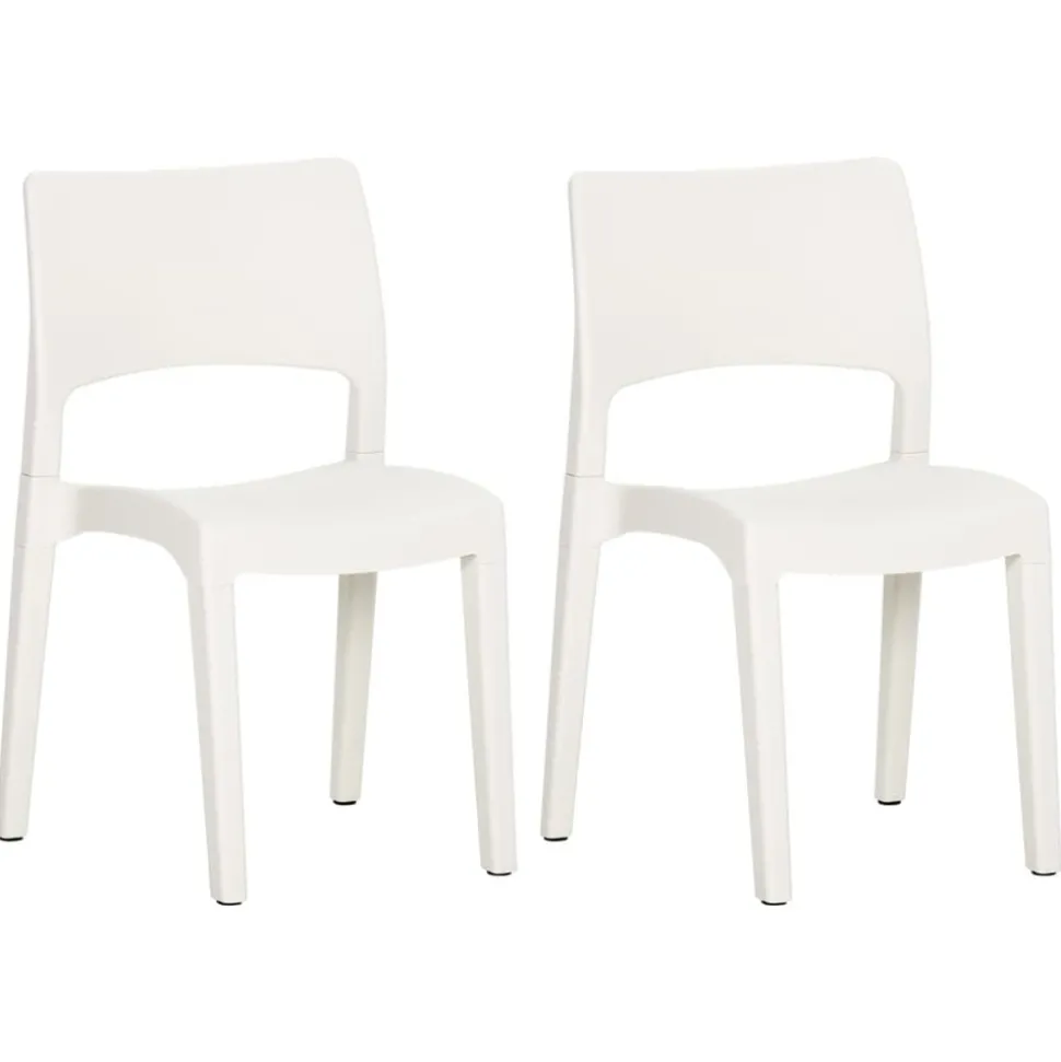 MAISON EXCLUSIVE - Chaises de jardin lot de 2 blanc polypropylène
