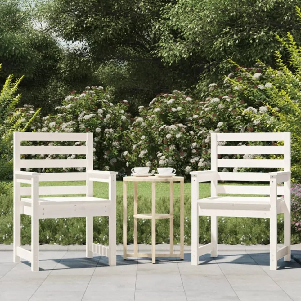 MAISON EXCLUSIVE - Chaises de jardin lot de 2 blanc 60x48x91 cm bois massif de pin