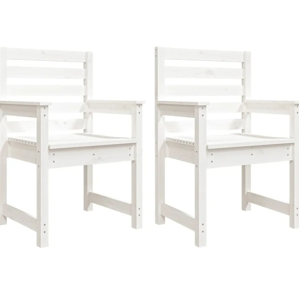 MAISON EXCLUSIVE - Chaises de jardin lot de 2 blanc 60x48x91 cm bois massif de pin
