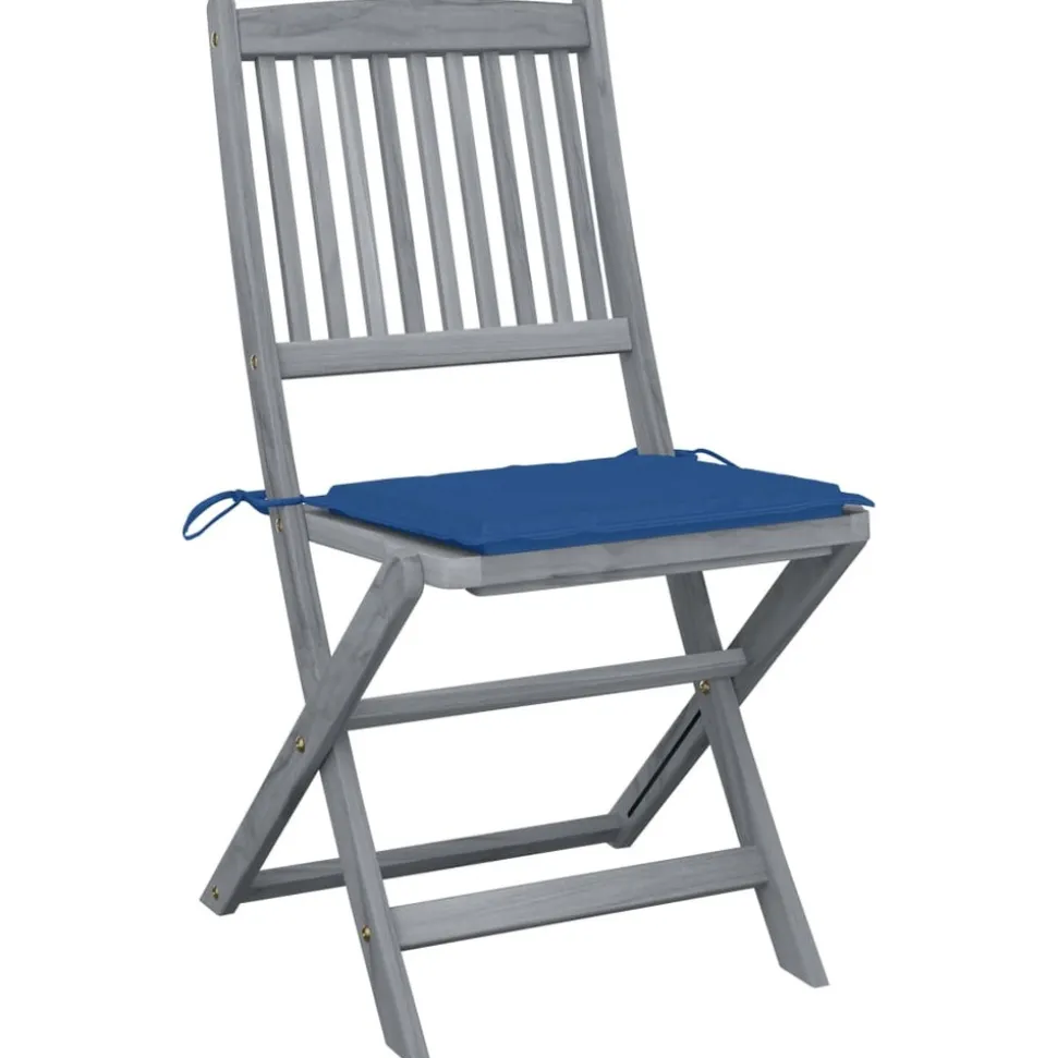 MAISON EXCLUSIVE - Chaises pliables d'extérieur lot de 6 et coussins bois d'acacia