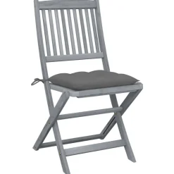 MAISON EXCLUSIVE - Chaises pliables d'extérieur lot de 2 et coussins bois d'acacia