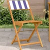 MAISON EXCLUSIVE - Chaises de bistrot lot de 2 bleu/blanc bois acacia massif tissu