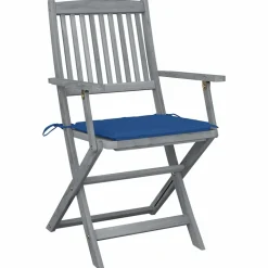 MAISON EXCLUSIVE - Chaises pliables d'extérieur lot de 2 et coussins bois d'acacia