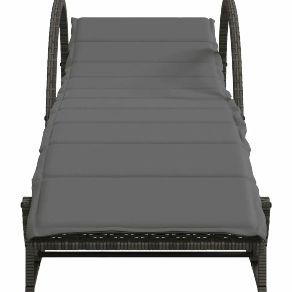 MAISON EXCLUSIVE - Chaises longues lot de 2 avec coussins gris résine tressée