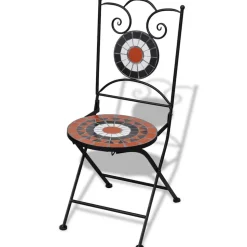MAISON EXCLUSIVE - Chaises pliables de bistro 2 pcs céramique terre cuite et blanc