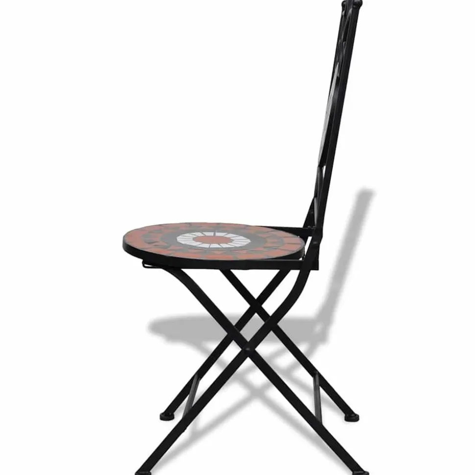 MAISON EXCLUSIVE - Chaises pliables de bistro 2 pcs céramique terre cuite et blanc