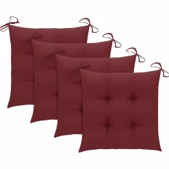 MAISON EXCLUSIVE - Chaises de jardin empilables avec coussins lot de 4 teck solide