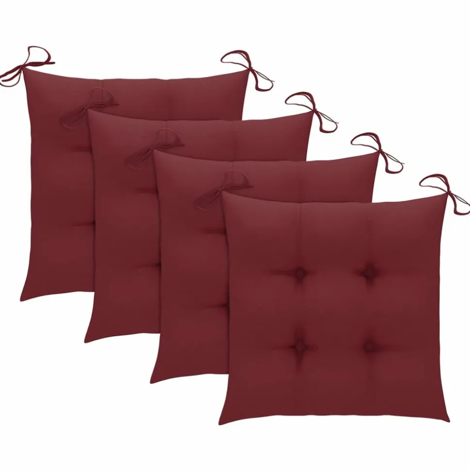 MAISON EXCLUSIVE - Chaises de jardin empilables avec coussins lot de 4 teck solide