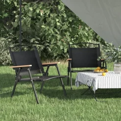 MAISON EXCLUSIVE - Chaises de camping lot de 2 noir 54x43x59 cm tissu oxford