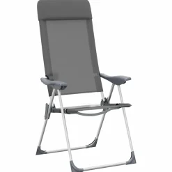 MAISON EXCLUSIVE - Chaises de camping pliables lot de 4 gris aluminium