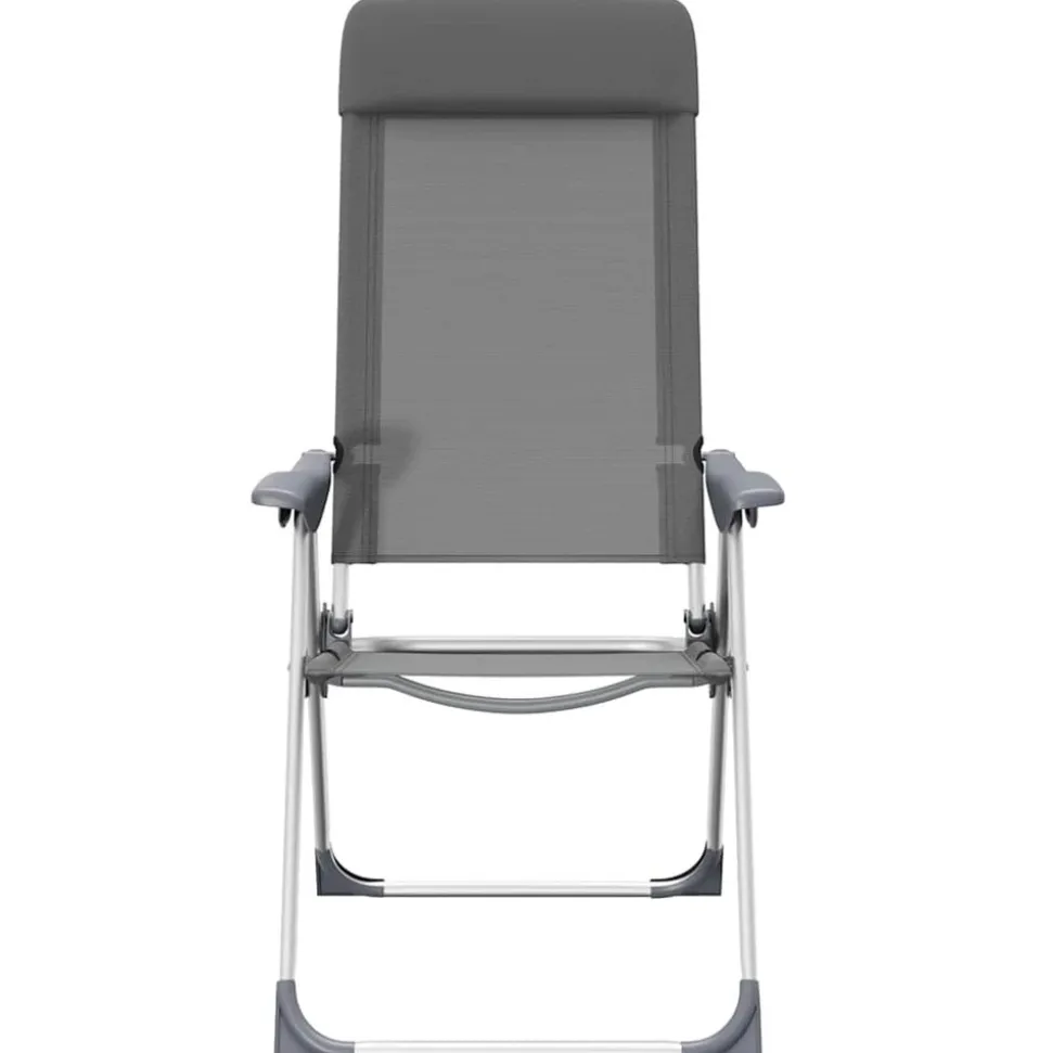 MAISON EXCLUSIVE - Chaises de camping pliables lot de 4 gris aluminium